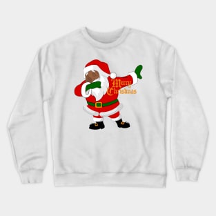 dabbing black santa claus funny christmas Crewneck Sweatshirt